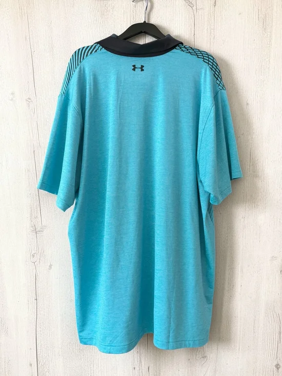 Under Armour Polo Shirt Mens 3XL Playoff HeatGear Blue Short Sleeve Golf - Picture 2 of 4